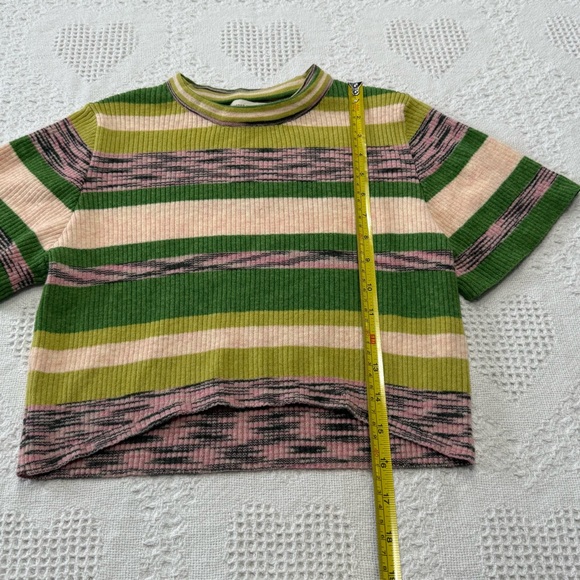 Urban Outfitters Striped Cropped Short Sleeve Sweater (XS) - Picture 7 of 7
